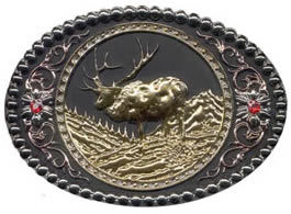 Gold and Silver Elk buckle